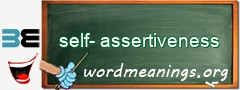 WordMeaning blackboard for self-assertiveness